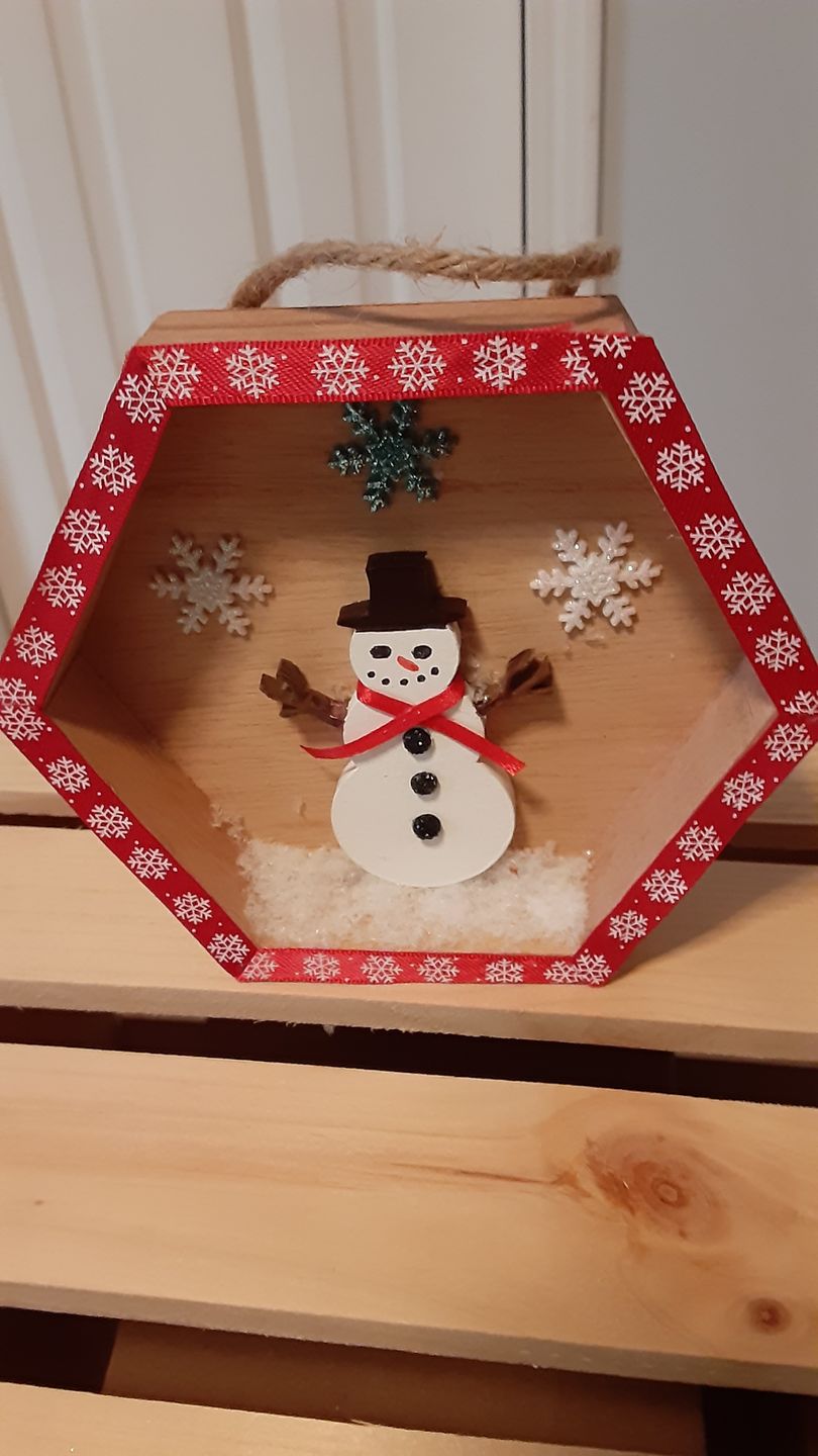 Customer photo review of Unfinished Wooden Snowman Shape - Winter Decor - Craft - up to 24" DIY