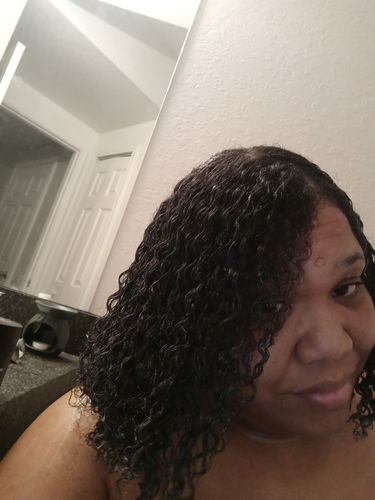 Customer photo review of Curly Hair Wash and Go System with Organic Hemp Seed Oil for Hair Growth with Watermelon Fragrance (Step 1 - 4)