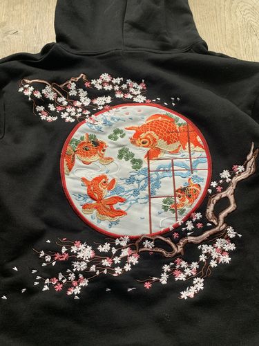 Customer photo review of Goldfish Embroidered Sukajan Hoodie