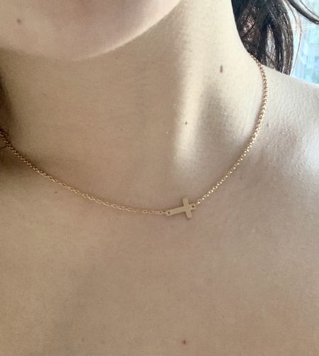 Customer photo review of 'Always Have Faith' Gold-Plated Lumiela Necklace