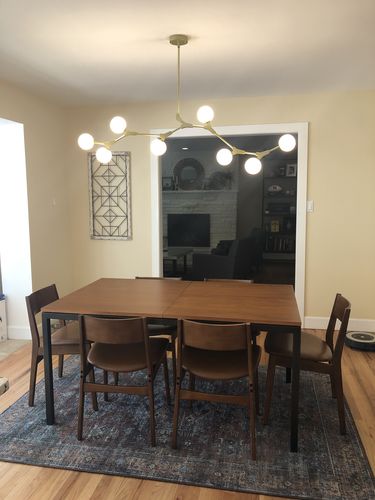 Customer photo review of Mid Century Glass Globe Branch Chandelier