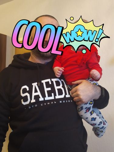 Customer photo review of Lifestyle Herren Hoodie schwarz by SAEBIS®