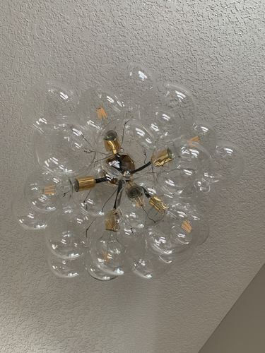 Customer photo review of Modern Semi Flush Cluster Bubble Chandelier