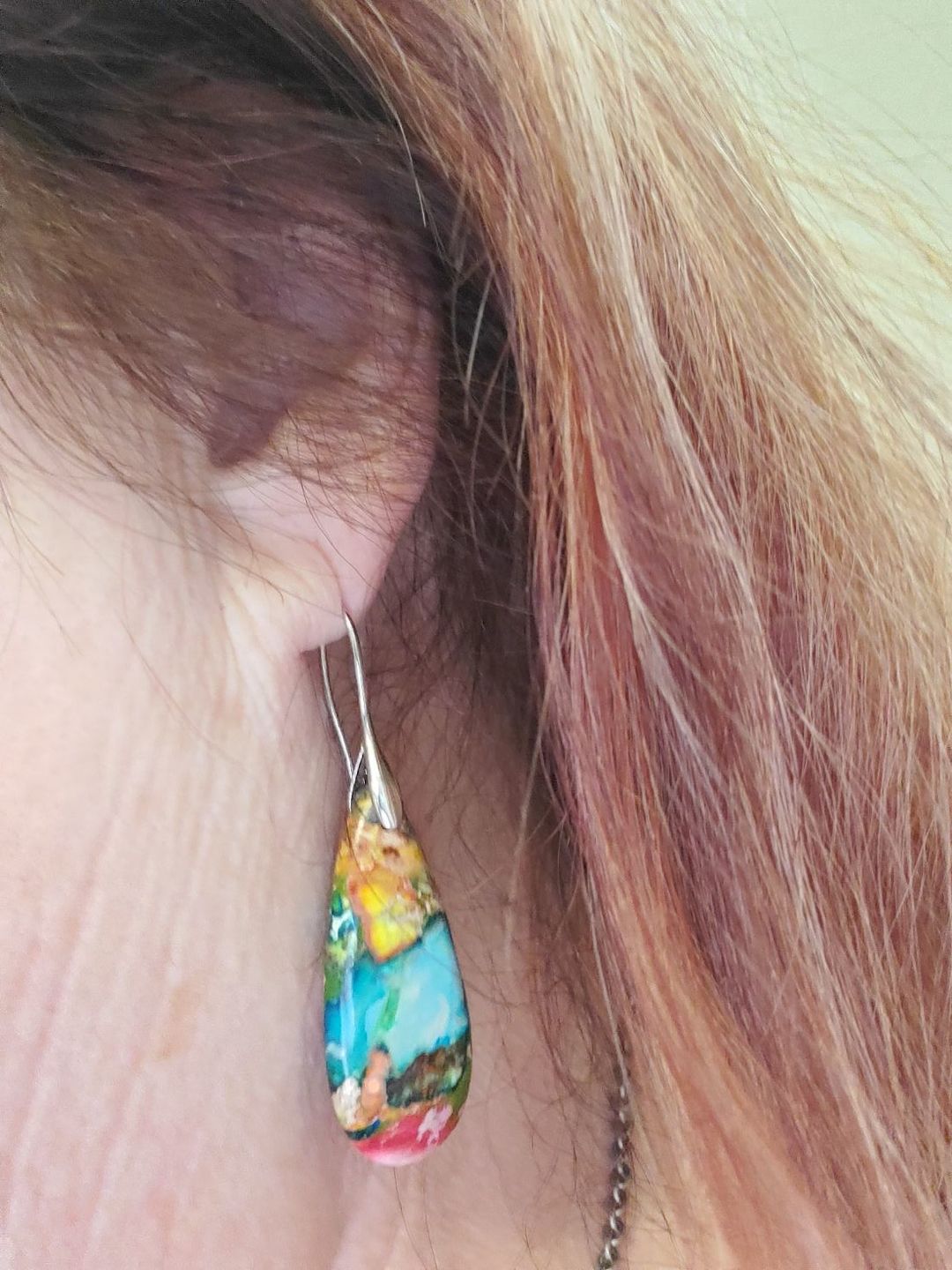 Customer photo review of Intense Jasper Teardrop Earrings