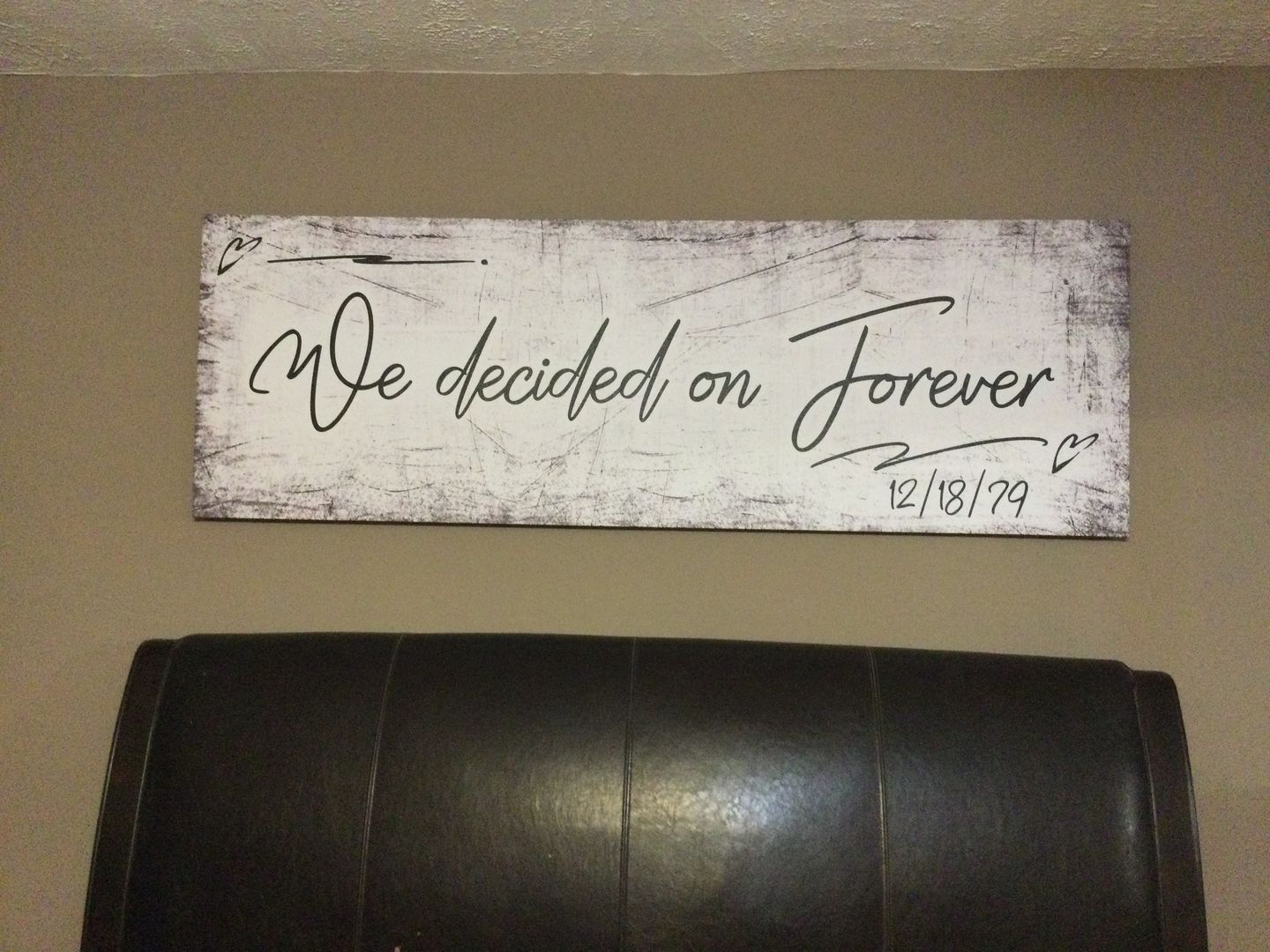 Customer photo review of Personalized "We Decided On Forever" Premium Panoramic Canvas