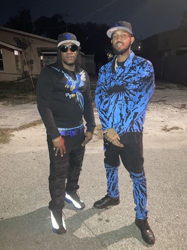 Customer photo review of Flame Print Skinny Fit Denim Black - Blue (M5056D)