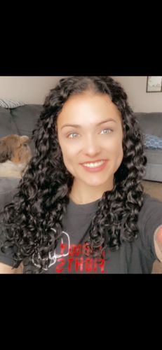 Customer photo review of Curly Ash Blonde