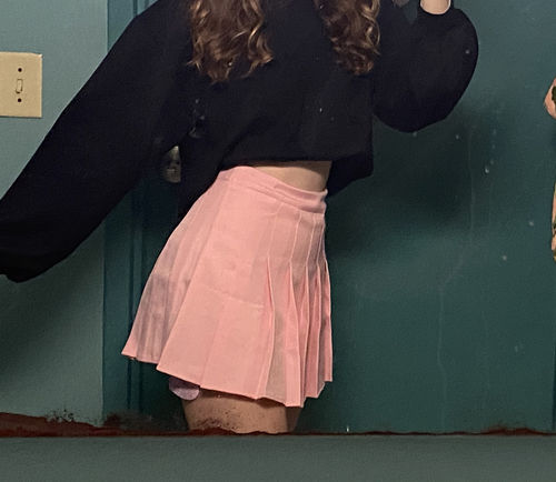 Customer photo review of CHER Girly Pure Color Pleated Tennis Skirt