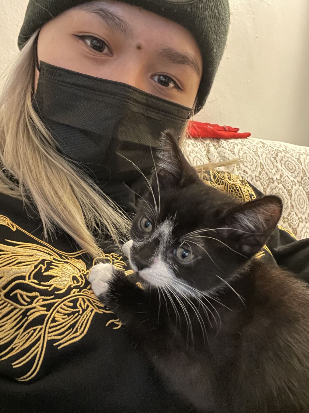 Customer photo review of Double Flying Dragons Embroidery Hoodie