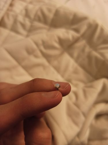 Customer photo review of Semi Precious Stone Internally Threaded Lip Ring