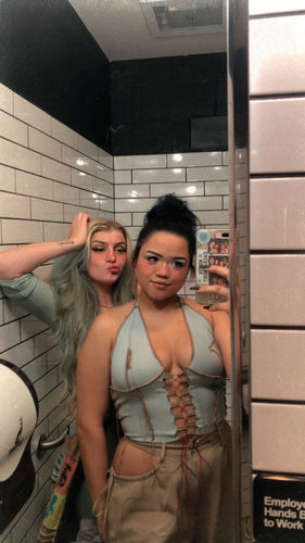 Customer photo review of Lace up halter top