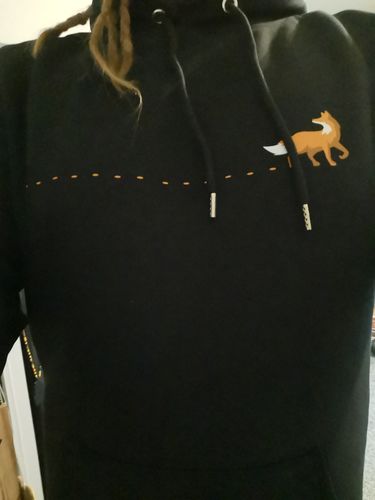 Customer photo review of Fuchs Spur - Bio Unisex Hoody Siebdruck (PREMIUM)
