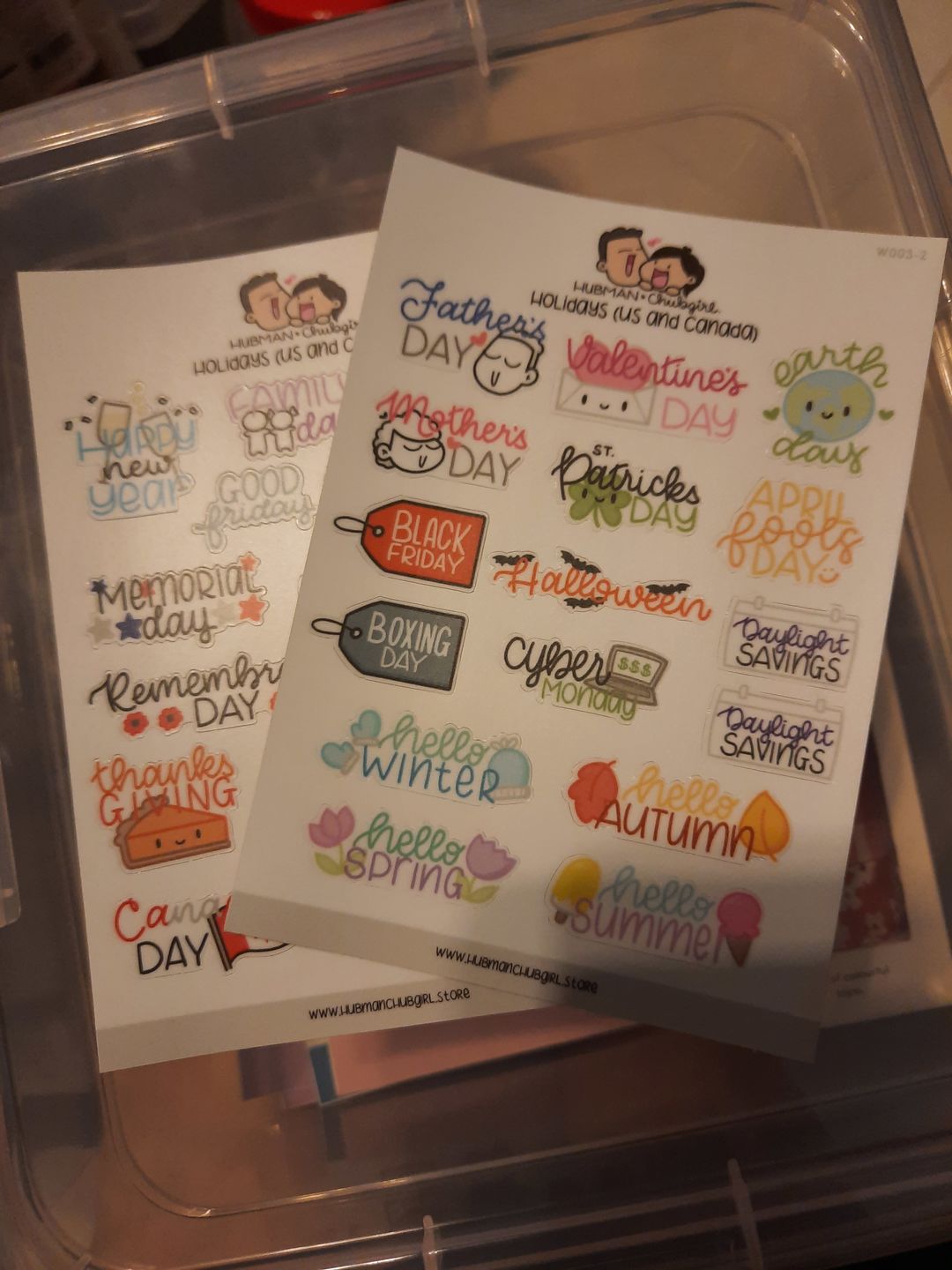 Customer photo review of Holidays Planner Stickers