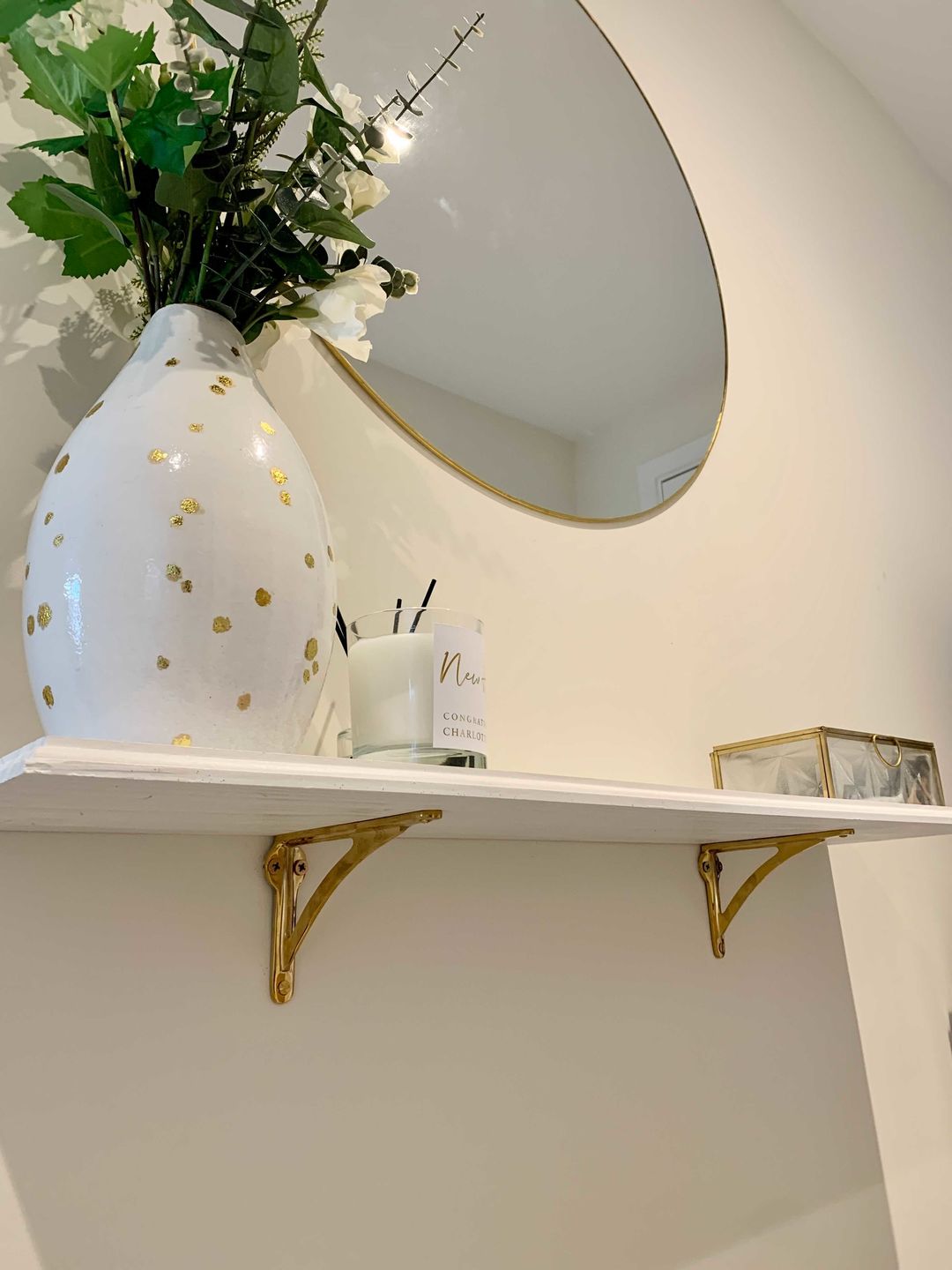 Customer photo review of Brass Ironbridge Shelf Brackets