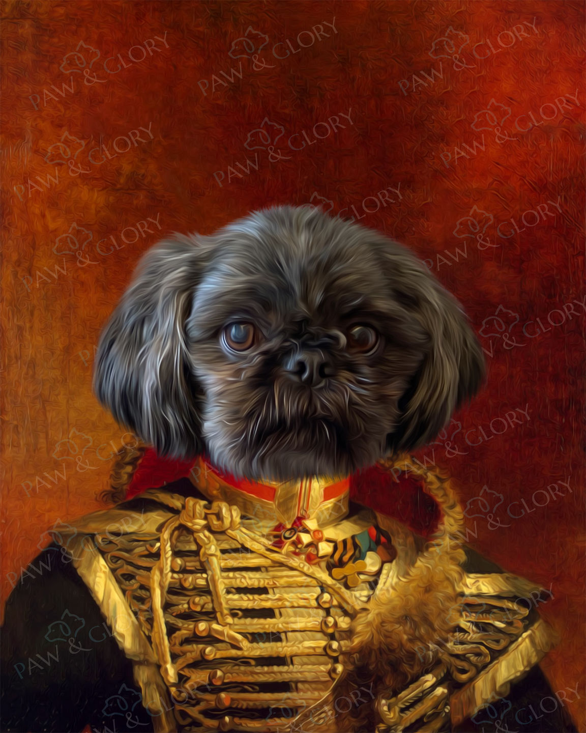 Customer photo review of The Colonel: Custom Pet Canvas