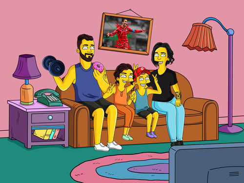 Customer photo review of Caricature cartoon dessinée à la main: en mode jaune