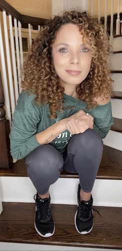 Customer photo review of Curly Ash Blonde