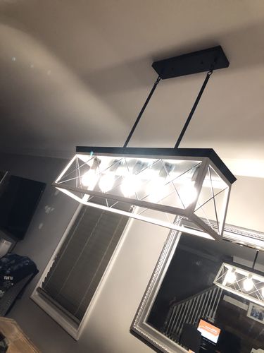 Customer photo review of 5-Light Rectangular Kitchen Island Chandelier