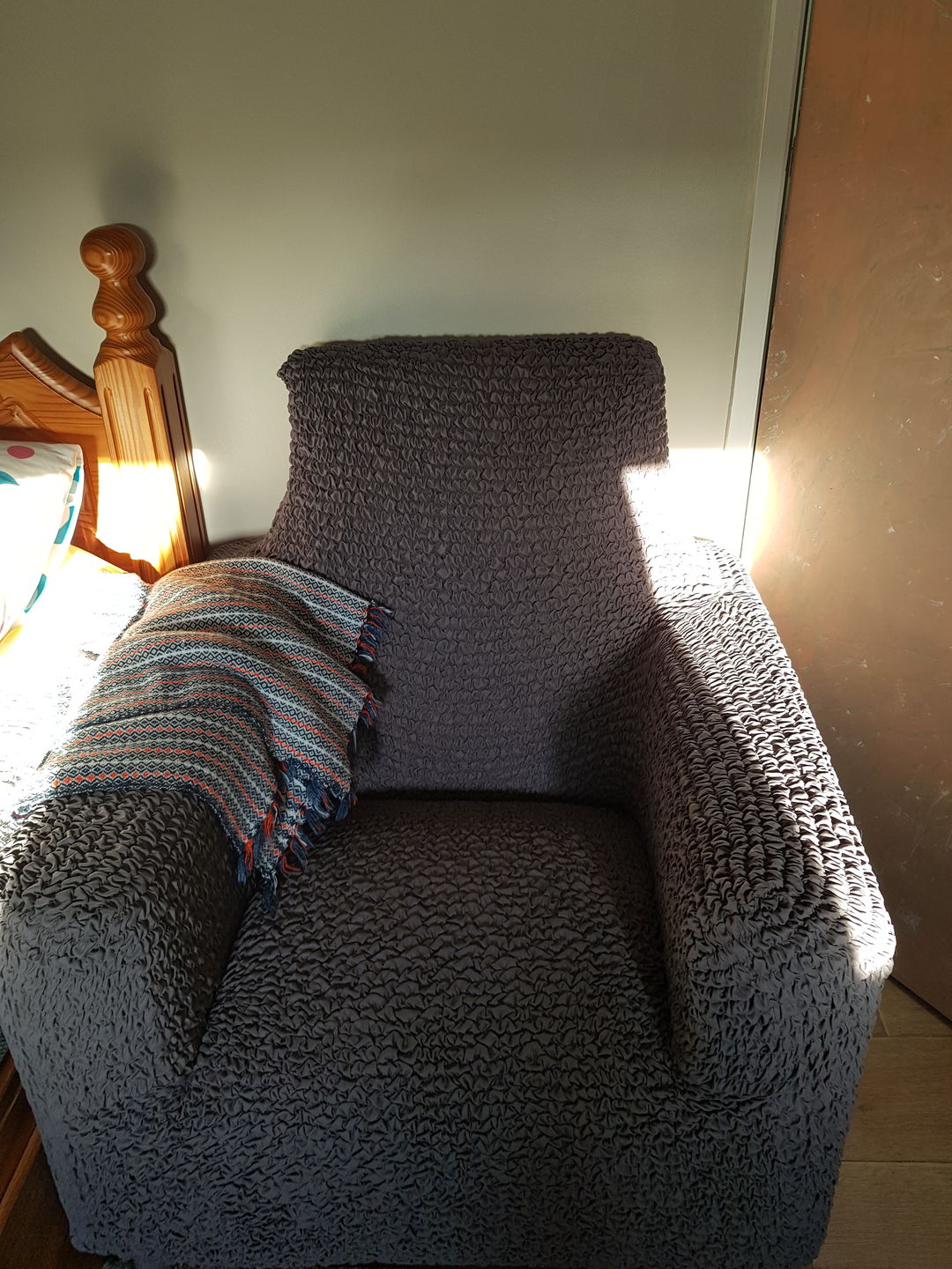 Customer photo review of Arm Chair - Charcoal Microfibra