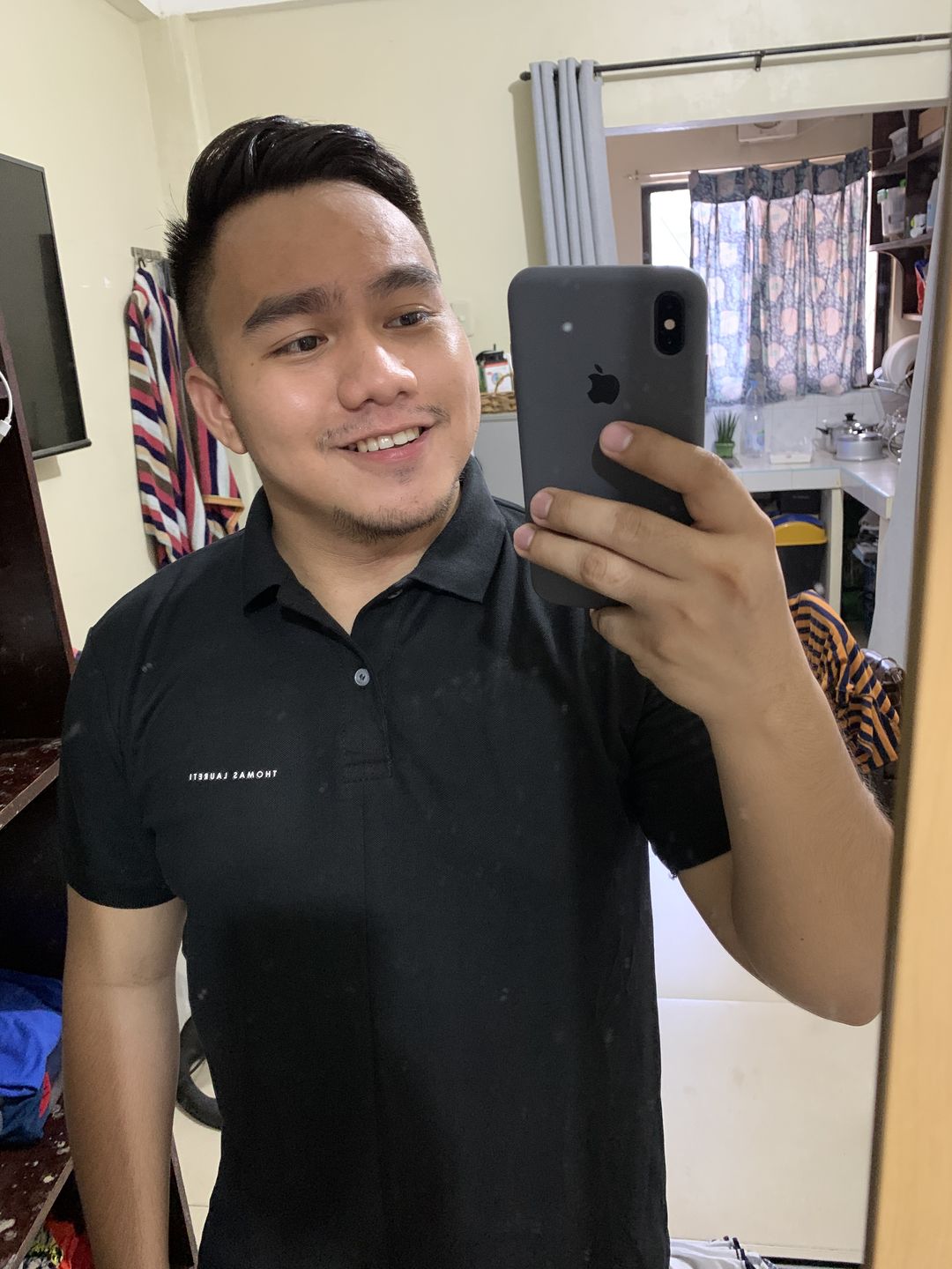 Customer photo review of Men's Thomas Laureti Black Polo Shirt