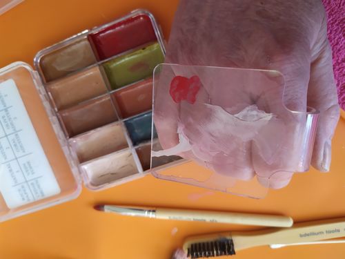 Customer photo review of Clear Acrylic Hand Makeup Palette