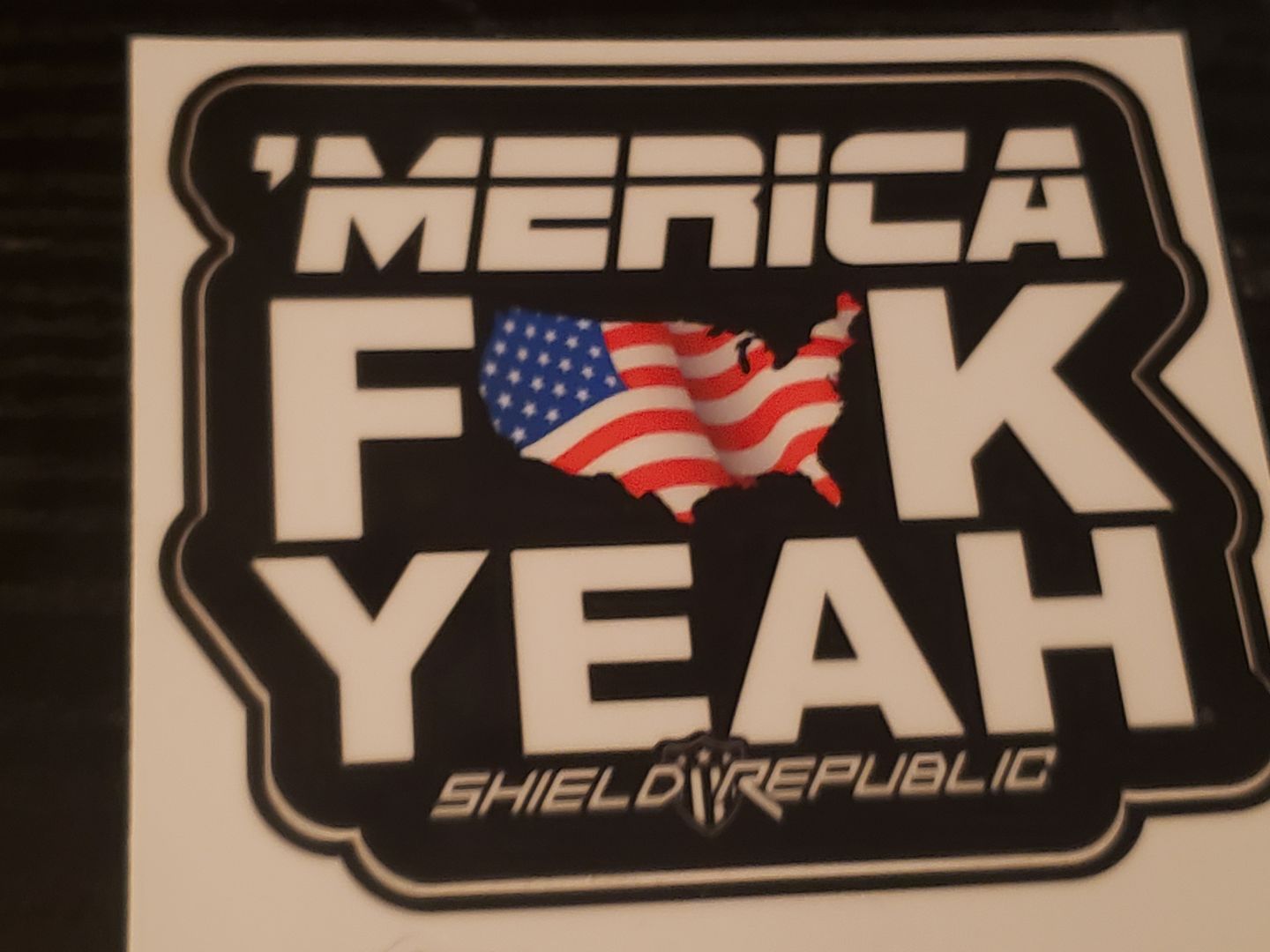 Customer photo review of Merica Fuck Yeah Decal