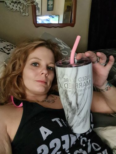 Customer photo review of I Used To Be Married Laser Etched Tumbler