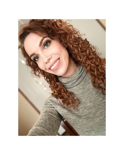 Customer photo review of Curly Ash Blonde