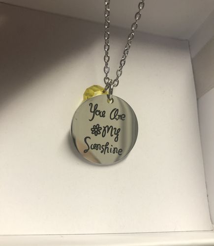 Customer photo review of You Are My Sunshine Necklaces