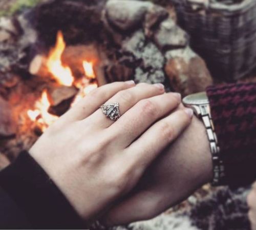 Customer photo review of Salt and Pepper Hexagon Star Ring