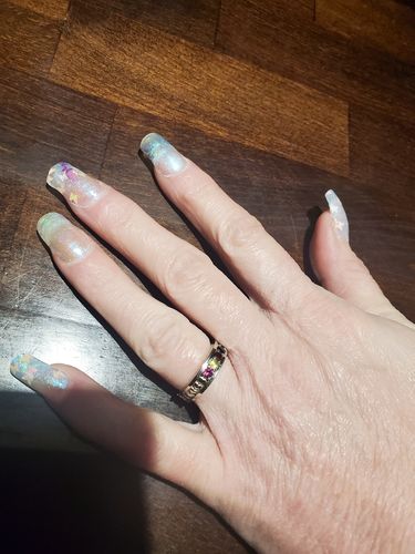 Customer photo review of Starry Night Whispers 6 Color Poly Nail Extension Gel Kit