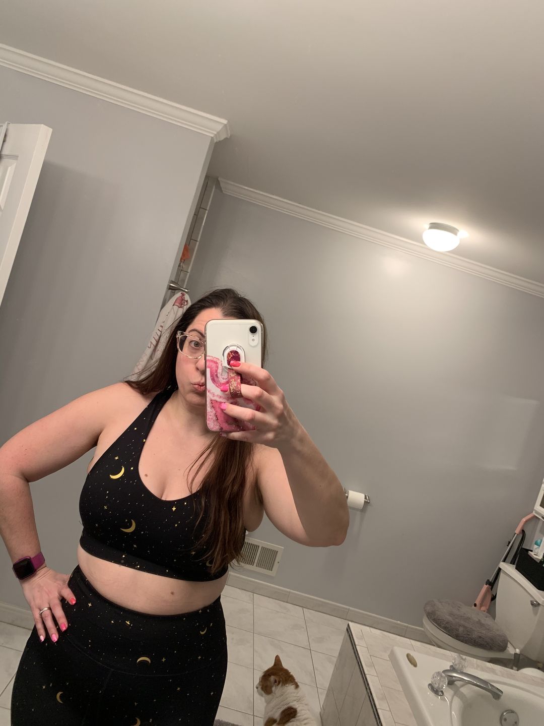 Customer photo review of Criss Cross Sports Bra - Moons | MT SPORT