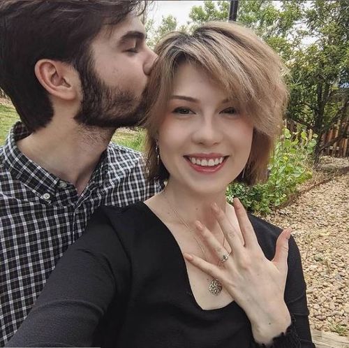 Customer photo review of Salt and Pepper champagne Diamond Engagement Ring