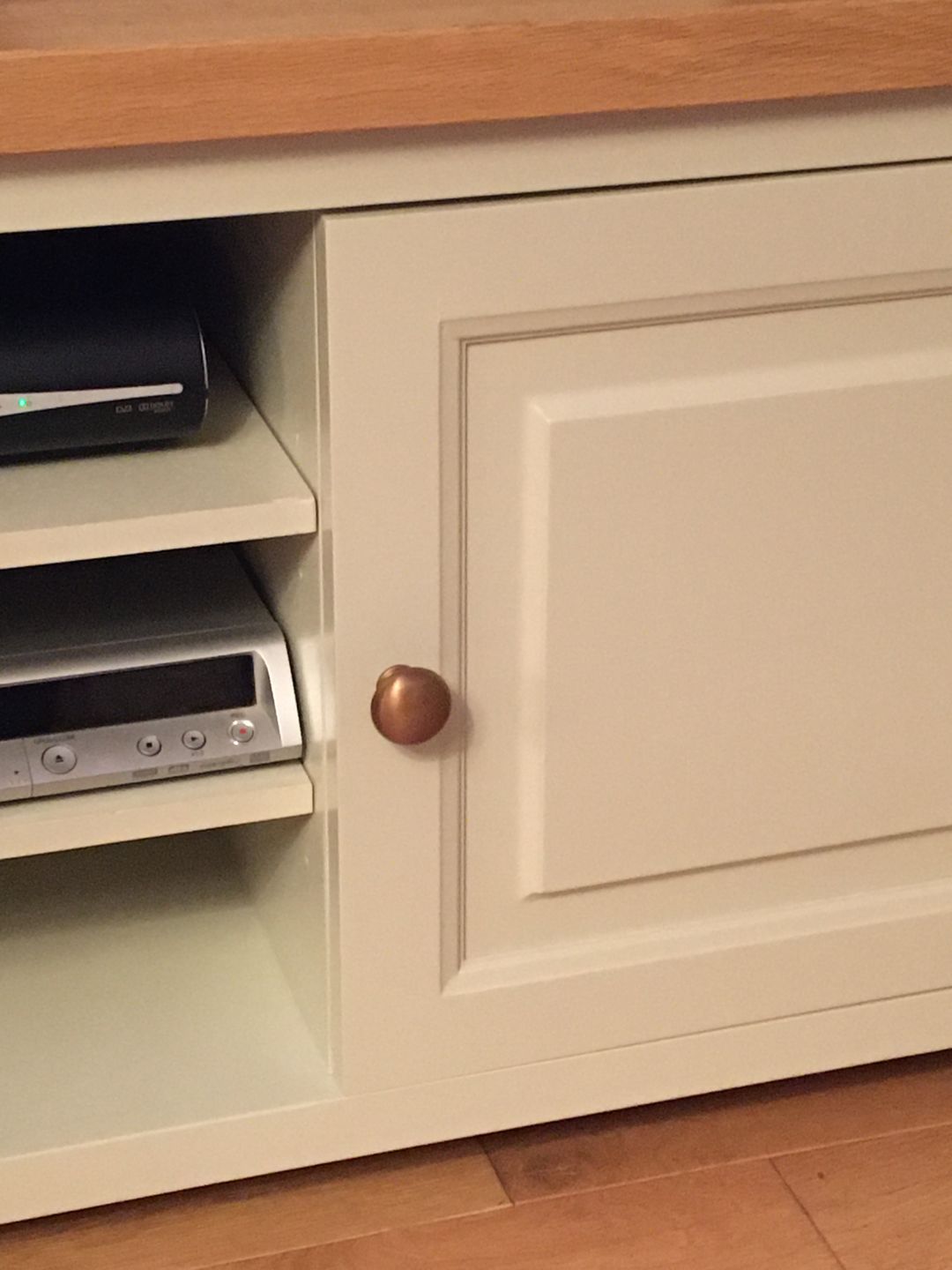 Customer photo review of Classic Satin Aged Brass Cupboard Handles