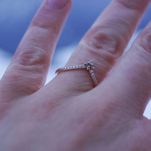 Customer photo review of Engagement_Chevron Matching Band