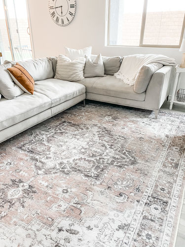 Customer photo review of Distressed Vintage Cezanne Blush Area Rug