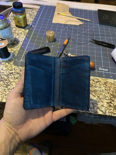 Customer photo review of No.52 | Leather Vertical Wallet (Digital Pattern)