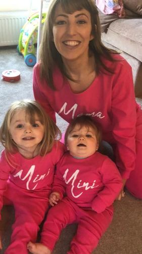 Customer photo review of Mama & Mini Cutesie Matching Lounge Sets Hot Pink (MRK X)