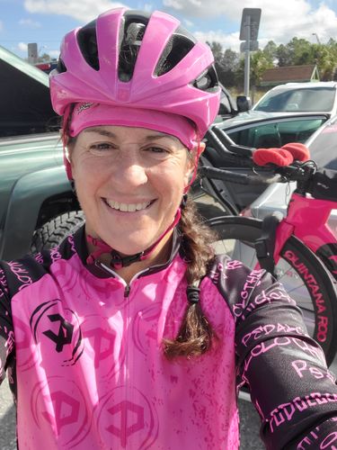 Customer photo review of Women's Pink Grunge V1 Long Sleeve Cycling Jersey