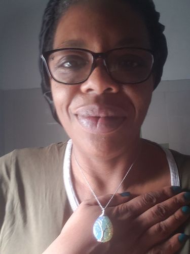 Customer photo review of Crystal Drop Tree Of Life Wire Necklace