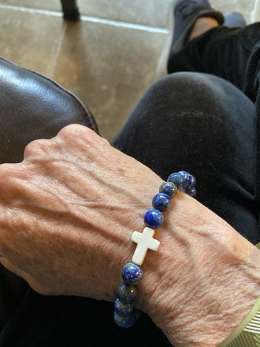 Customer photo review of January's Limited Edition Bracelet— Lapis Lazuli