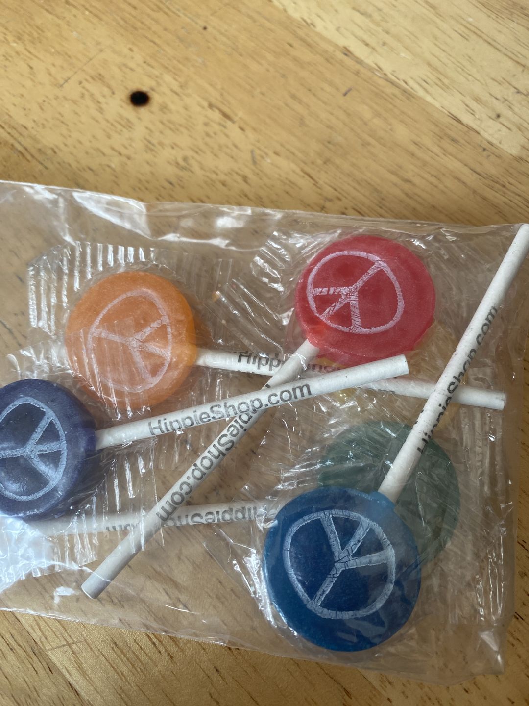 Customer photo review of Hippie Shop Peace Pop Lollipops