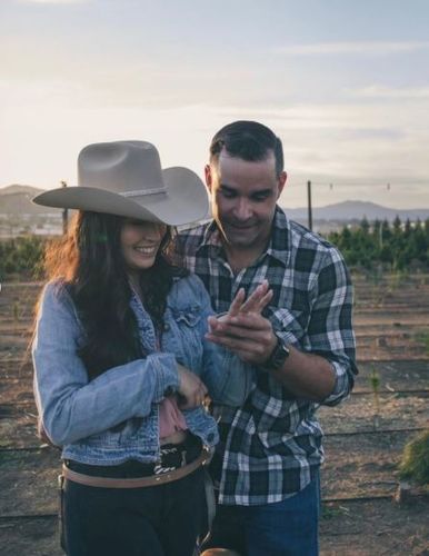 Customer photo review of Salt and Pepper champagne Diamond Engagement Ring