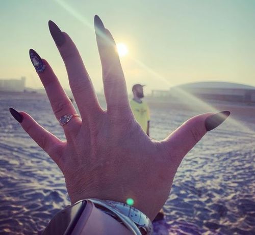 Customer photo review of Salt and Pepper Hexagon Star Ring