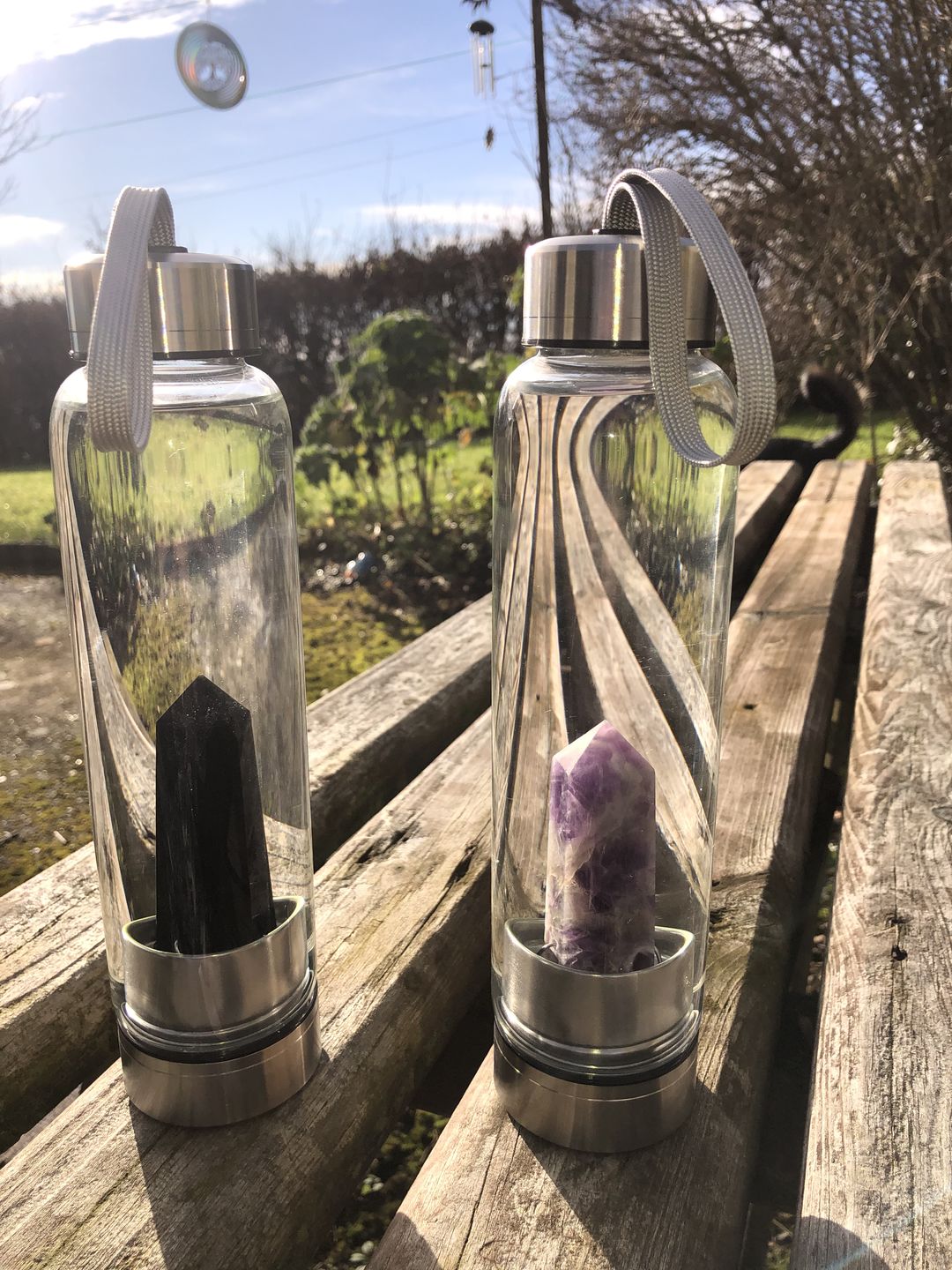 Customer photo review of Crystal Wand Water Bottle + Protective Sleeve (Stainless Steel)