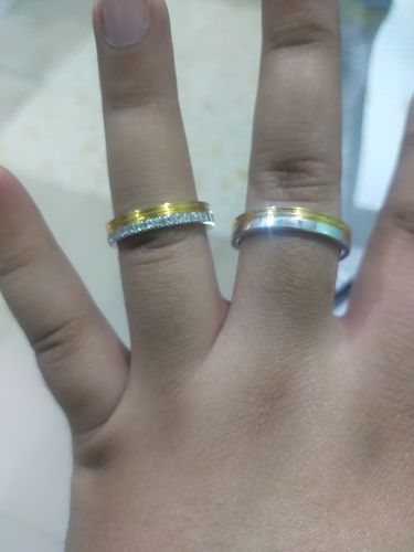Customer photo review of Arezzo Premier Two Tone Wedding Rings
