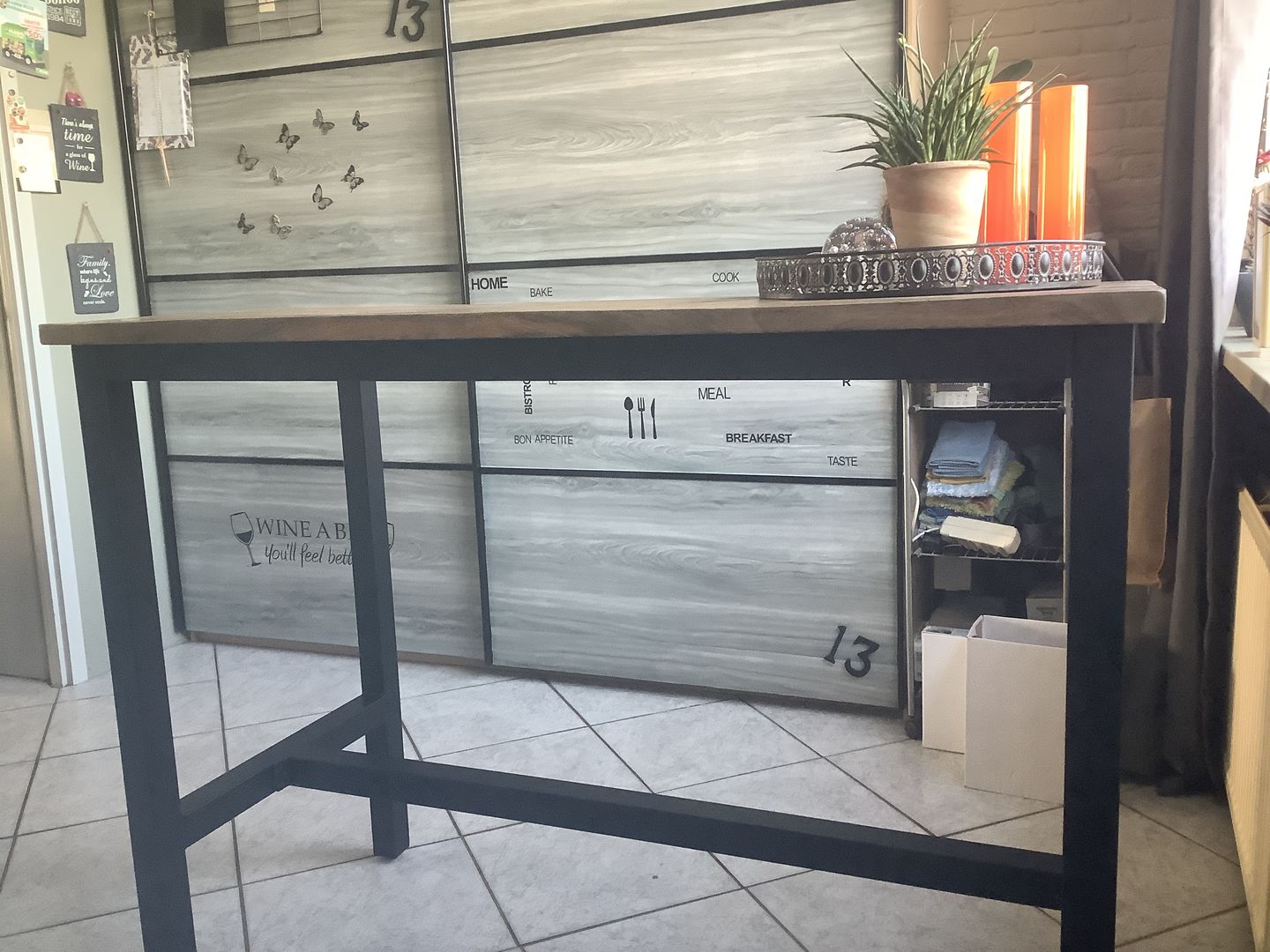 Customer photo review of Bartafel Industrieel Design | Mangohout en Staal | 135x65x105cm