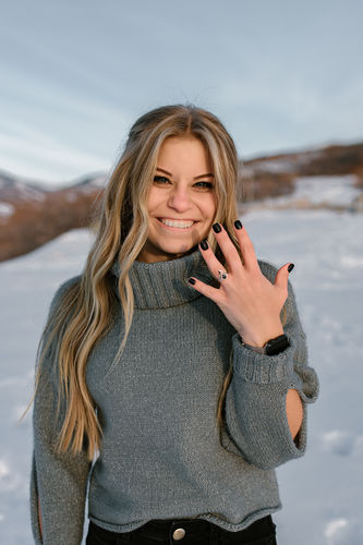 Customer photo review of Salt and Pepper Kite Halo Ring