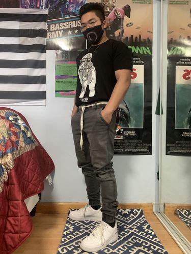 Customer photo review of Shell Corp Denim Joggers - Grey