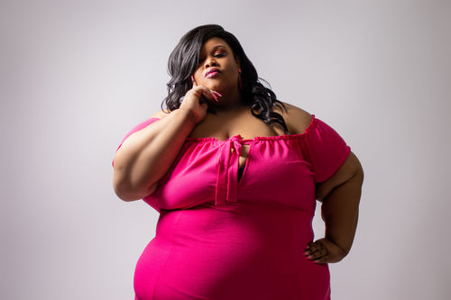 Customer photo review of Rebdolls "Feel This" Peasant Style Bodycon Mini Dress